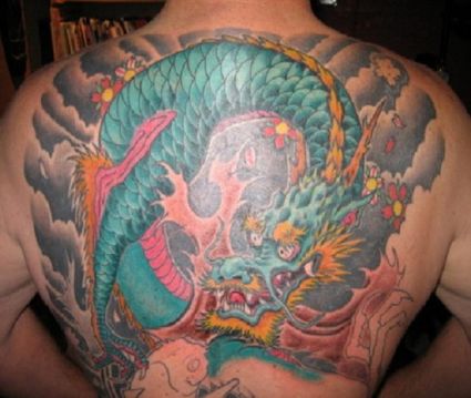 European Dragon Pic Tattoo On Back